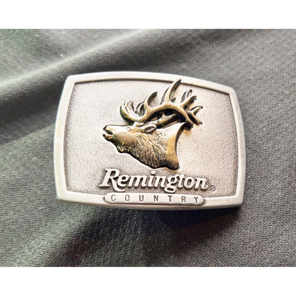 Vintage 1986 Remington Bugling Elk Belt Buckle Sculpted By Sid‎ Bell Made In USA